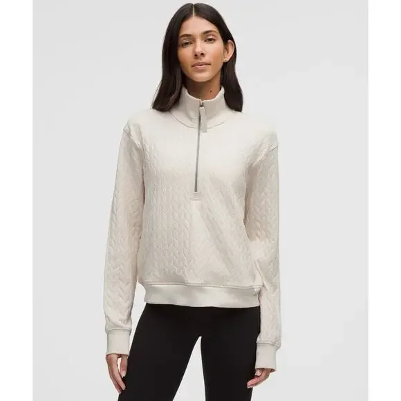 NWT Lululemon Scuba Half-Zip Engineered Warmth Cable-Knit Half Zip Size 6 - Picture 6 of 9